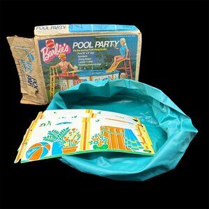 Vintage 1973 Mattel Barbies Pool Party Replacement Parts Pool Panels Box As Is